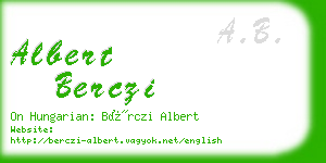 albert berczi business card